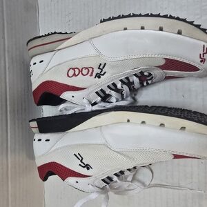 White and Red‎ Athletic Sneakers by Loo
